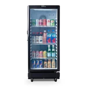 6.0 cu. ft. Commercial Upright Display Refrigerator Glass Door Beverage Cooler in Black