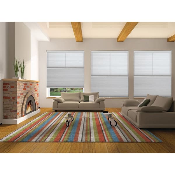 BlindsAvenue White Cordless Day/Night UV Blocking Fabric Cellular Shade with 44820 in. Single Cell, 67.5 in. W x 72 in. L