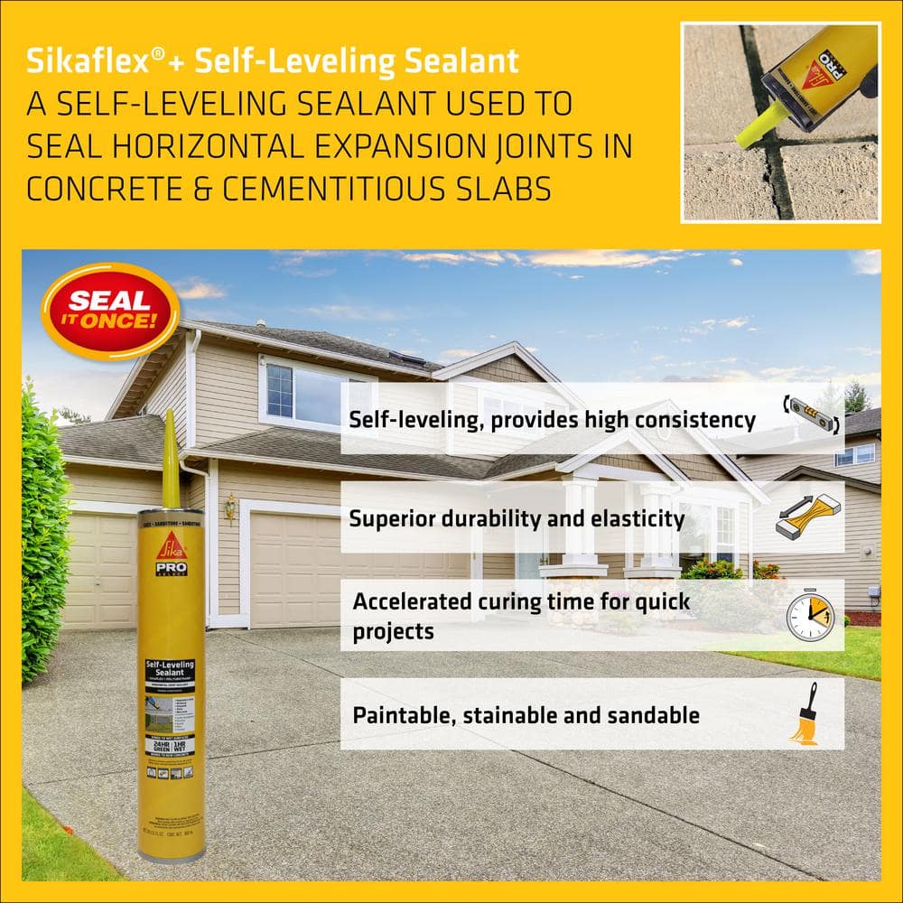 Sika 29 fl. oz. Sikaflex Self-Leveling Horizontal Joint Elastic Polyurethane Sealant in Sandstone