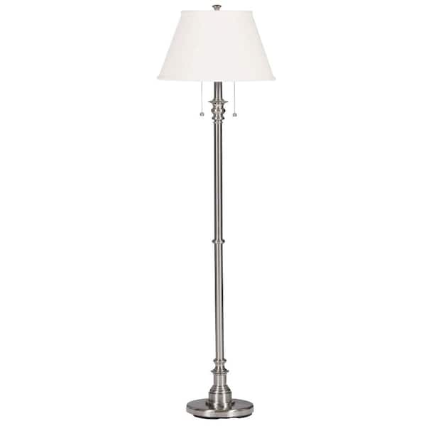 Brushed Steel Floor Lamp 30438bs, Floor Lamps With 2 Pull Chains