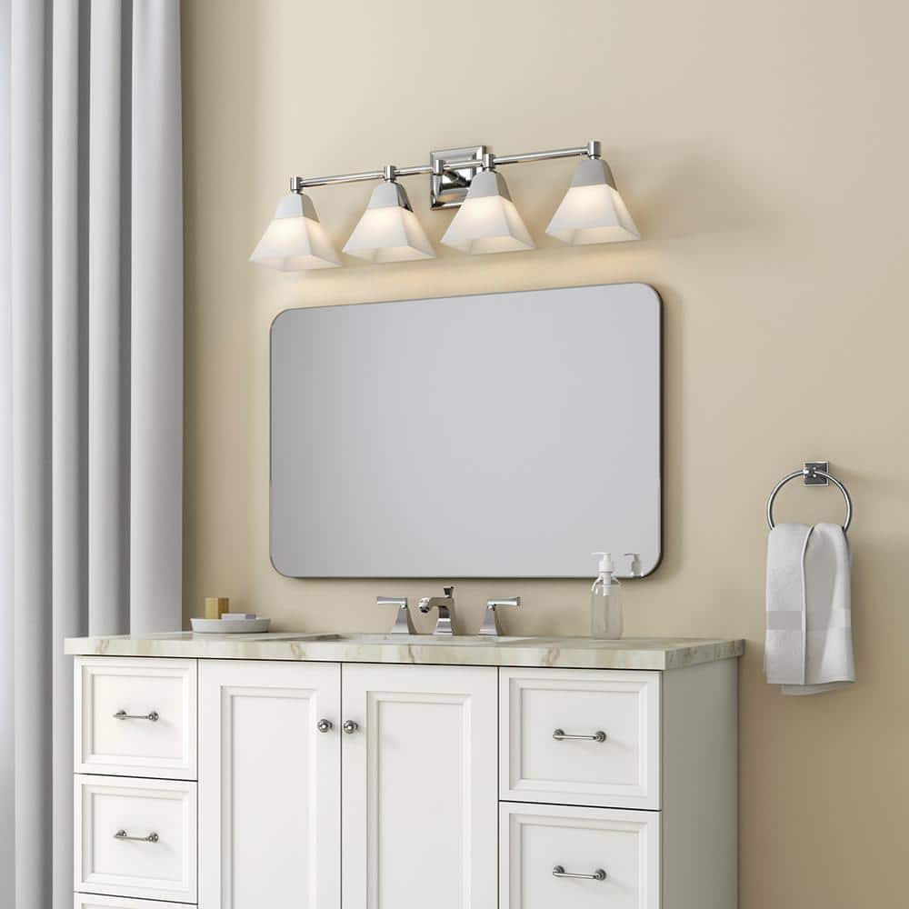 Elegant Crown Molding Inspired 4-Light Polished Chrome Sconce