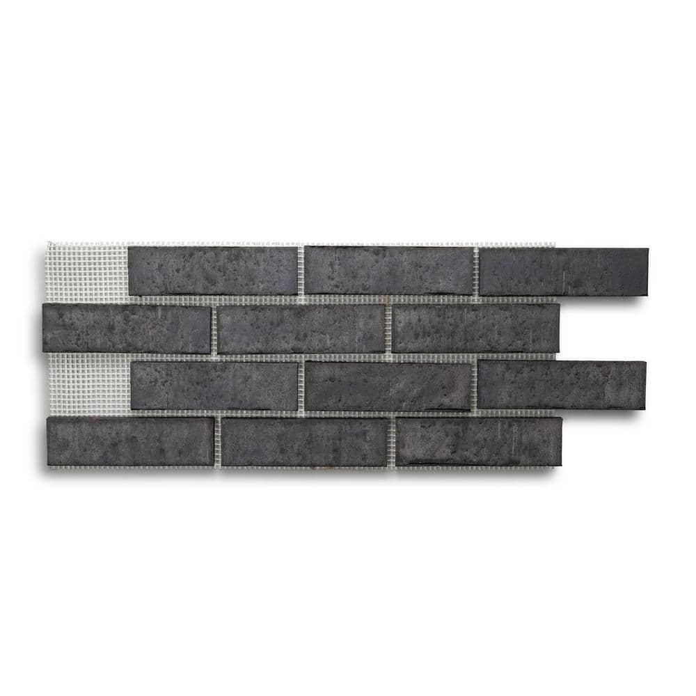 Brickwebb 28 in. x 10.5 in. x 0.5 in. Brickwebb Obsidian Thin
