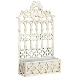 Gothic Revival 14.5 in. W Ancient Ivory Cast Iron Flower Box