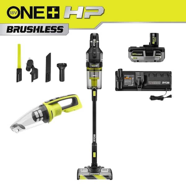 ONE+ HP 18V Brushless Cordless Advanced WHISPER Series Stick Vacuum Kit with Hand Vacuum, 4.0 Ah Battery, and Charger