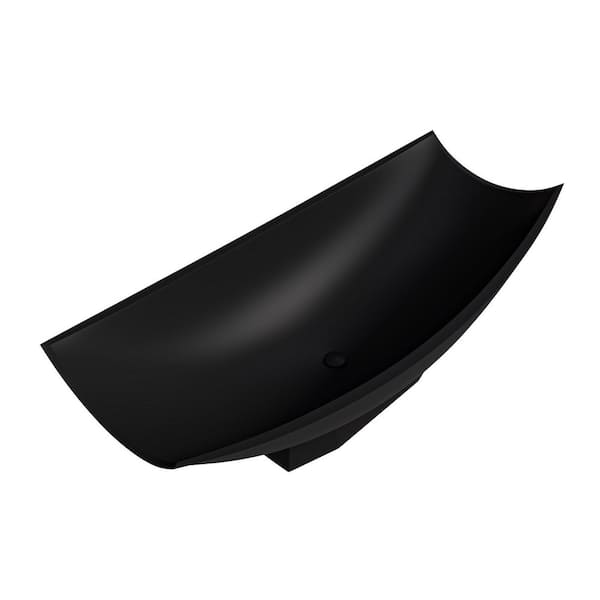 ALFI BRAND 71 in. Stone Resin Flatbottom Free Standing Hammock Style Bathtub in Matte Black