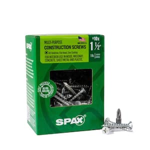 #10 x 1-1/2 in. Interior Flat Head Wood Screws Construction Phillips Square Unidrive (130 Each) 1 LB Bit Included