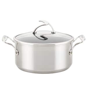 SteelShield 4-qt. Stainless Steel Hybrid Stainless and Nonstick Technology Sauce Pan in Silver with Lid