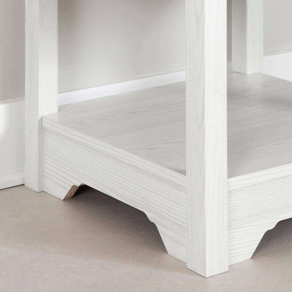 White Pine Rectangular Wood End Table with Storage