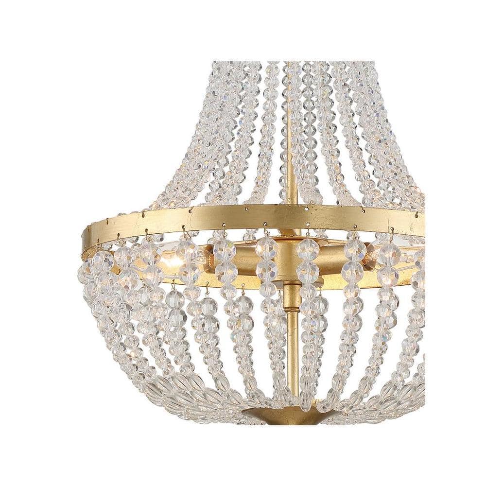 Mini Antique Gold Chandelier with Hand Cut Crystal Accents