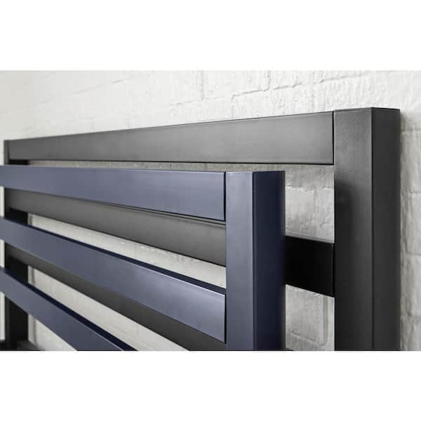 Grandon Black Metal Queen Platform Bed with Slats (60 in W. X 14 in H.)