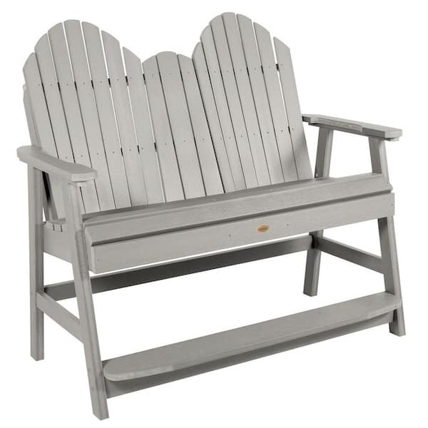 Highwood Hamilton 4ft 2-Person Harbor Gray Recycled Plastic Counter Height Bench