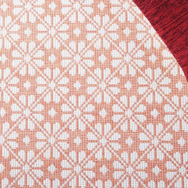 ③マーサスチュワート SAFAVIEH Martha Stewart 6 ft. x 6 ft. Terracotta Monochrome Floral