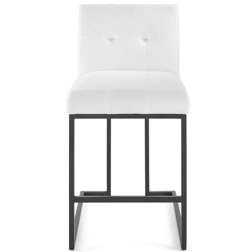 Gray Polyester Upholstered Counter Stool with Black Stainless Steel Base