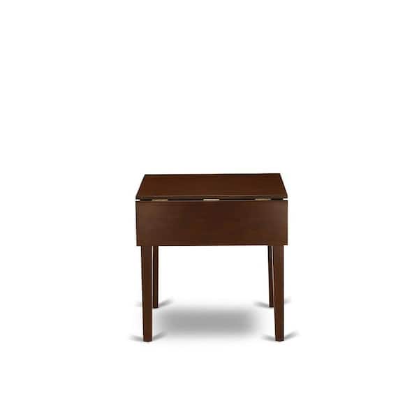 East West Furniture 3-Piece Mahogany Finish Solid Wood Top Dining Table Set