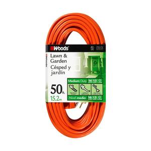 50 ft. 16/3 SJTW Extension Cord, Orange