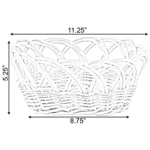 Vintiquewise 16- Inch Decorative Willow Round Fruit Bowl Bread