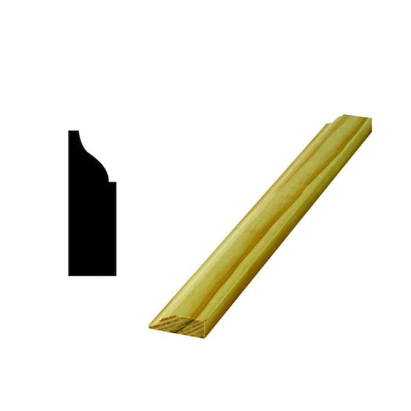 Woodgrain Millwork WM937 7/16 in. x 1-1/4 in. Pressure Treated Pine Stop Moulding