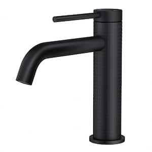 Single Handle Low Arc Single Hole Bathroom Faucet in Matte Black