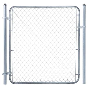 6 ft. W x 5 ft. H Galvanized Metal Adjustable Single Walk-Through Chain Link Fence Gate