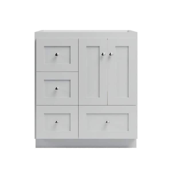 Simplicity by Strasser Shaker 30 in. W x 21 in. D x 34.5 in. H Bath Vanity Cabinet without Top in Dewy Morning