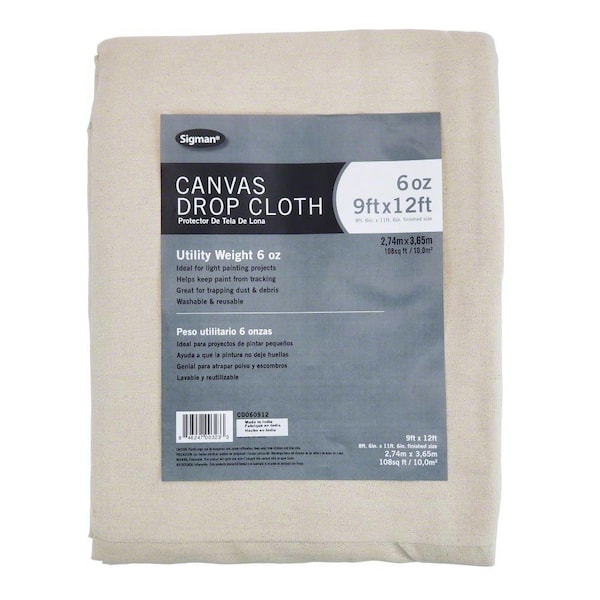 9 ft. x 12 ft. 6 oz. Canvas Drop Cloth