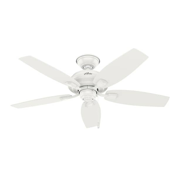 Hunter Cote 46 In Led Indoor Outdoor, Antique White Ceiling Fan With Light