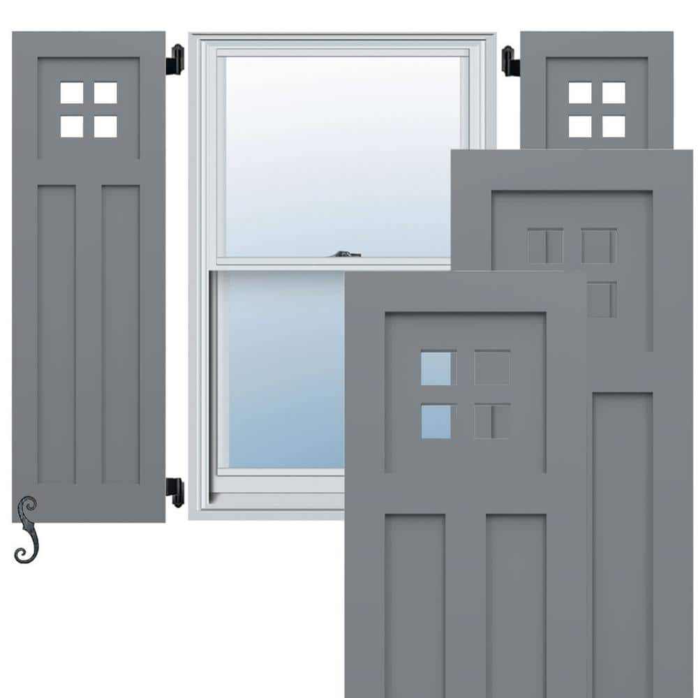 EnduraCore San Antonio Mission Style 15-in W x 59-in H Raised Panel Composite Shutters Pair in Ocean Swell price history on PriceWatchPro