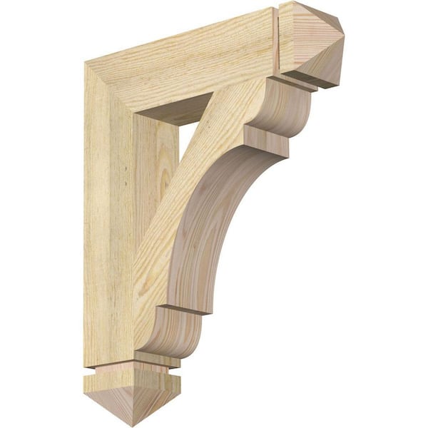 Ekena Millwork 4 in. x 22 in. x 18 in. Douglas Fir Olympic Arts and Crafts Rough Sawn Bracket