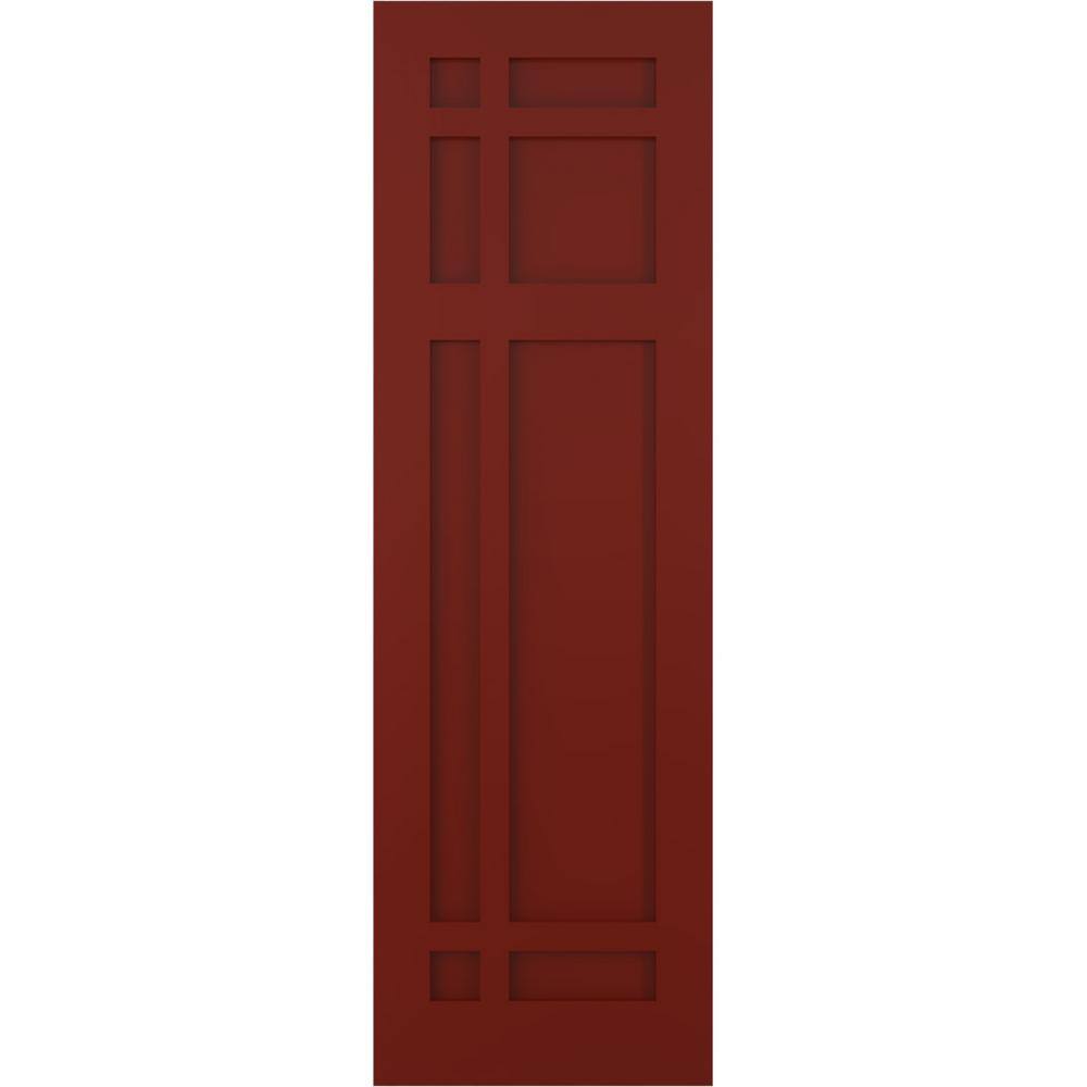 15 in. x 66 in. Flat Panel True Fit PVC San Juan Capistrano Mission Style Fixed Mount Shutters Pair in Pepper Red price history on PriceWatchPro