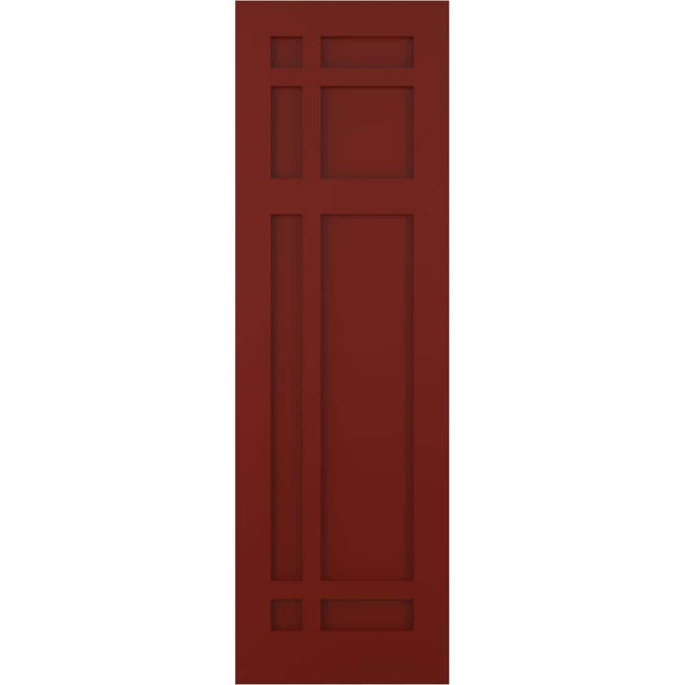 18 in. x 59 in. Flat Panel True Fit PVC San Juan Capistrano Mission Style Fixed Mount Shutters Pair in Pepper Red price history on PriceWatchPro