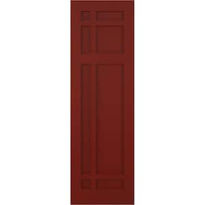 18 in. x 70 in. Flat Panel True Fit PVC San Juan Capistrano Mission Style Fixed Mount Shutters Pair in Pepper Red