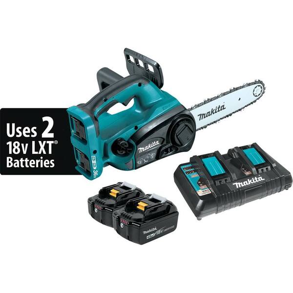 Makita 18-Volt X2 (36-Volt) LXT Lithium-Ion Battery Chainsaw Kit with (2) Batteries 4.0Ah and Charger