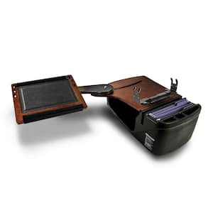 Reach Desk Front Seat Mahogany with Power Inverter and Printer Stand