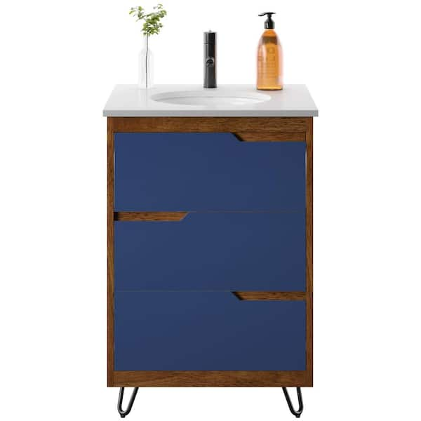 24 Bathroom Vanity With Top Sink And 2 Drawers, Blue - Modernluxe : Target