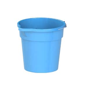 14 qt. Blue Round Plastic Bucket with Steel Handle (6-Pack)