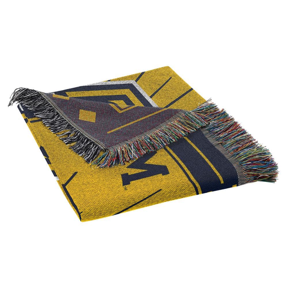 Michigan Wolverines 2023 National Champions Yellow and Blue Tapestry Throw