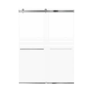 Brianna 60 in. W x 80 in. H Sliding Frameless Shower Door in Polished Chrome with Frosted Glass