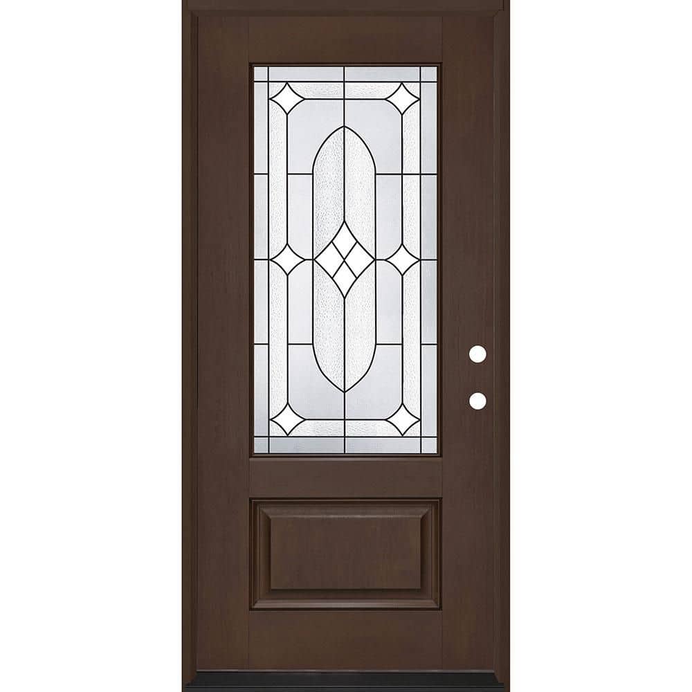 Regency 36 in. x 80 in. 3/4L Axis Glass LHIS Hickory Stain Fiberglass Prehung Front Door with 4-9/16 Jamb price history on PriceWatchPro