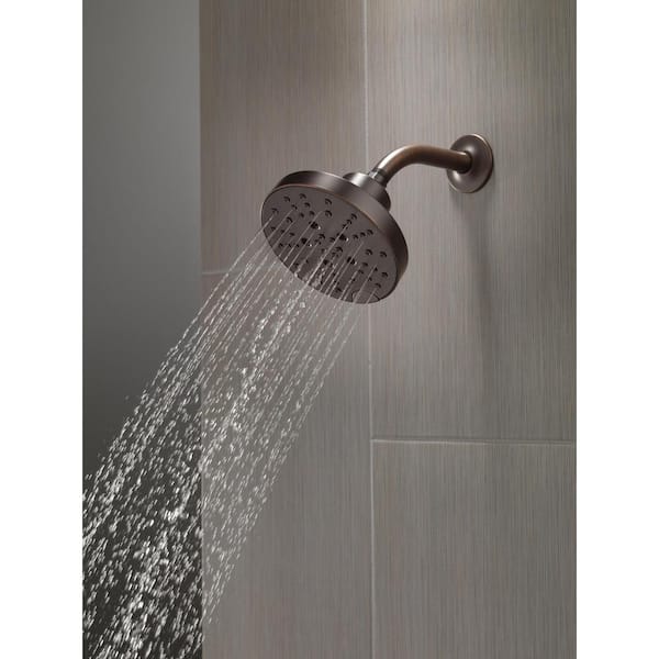 Pivotal 5-Spray Patterns 1.75 GPM 6 in. Wall Mount Fixed Shower Head with H2Okinetic in Venetian Bronze