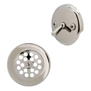 Beehive Grid Tub Trim Grate with Trip Lever Faceplate in Polished Nickel