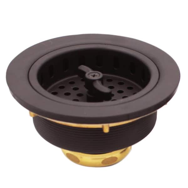 Westbrass 3-1/2 in. Wing Nut Style Kitchen Basket Strainer, Oil Rubbed Bronze