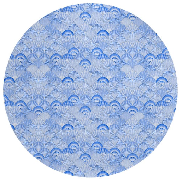 Addison Rugs Surfside Blue 8 ft. x 8 ft. Geometric Indoor/Outdoor Area Rug
