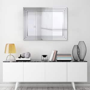 Medium Rectangle Clear Beveled Glass Modern Mirror (30 in. H x 40 in. W)