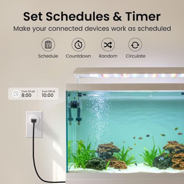 Aoibox 10 Amp 120 Volt WiFi Bluetooth Grounding Smart Plug