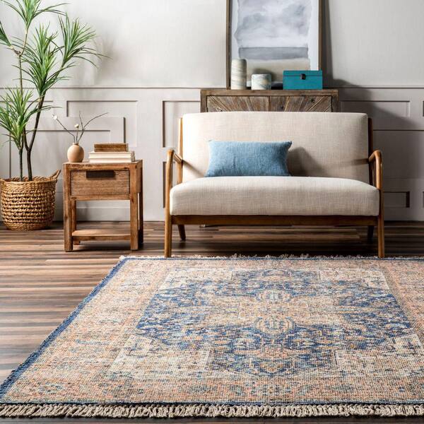 RUGS USA Lennox Persian Medallion Tassel Blue 5 ft. x 8 ft