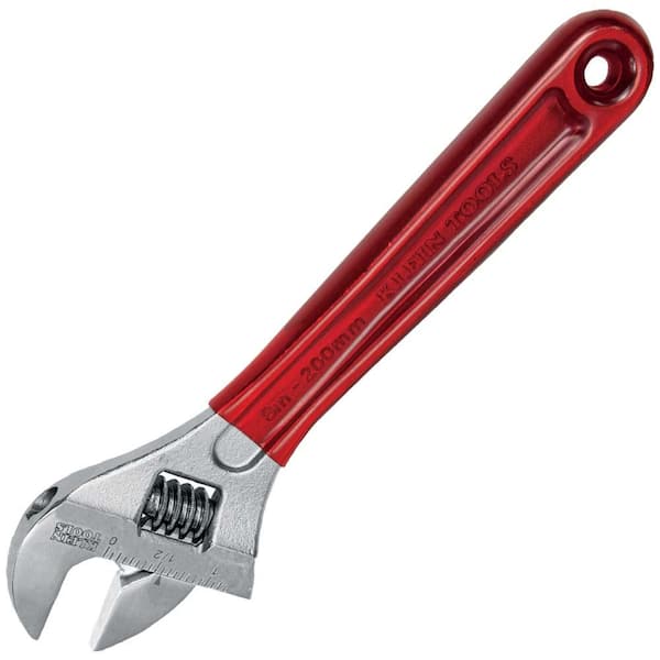 Klein Tools 1-1/8 in. Extra Capacity Adjustable Wrench with Plastic Dipped Handle