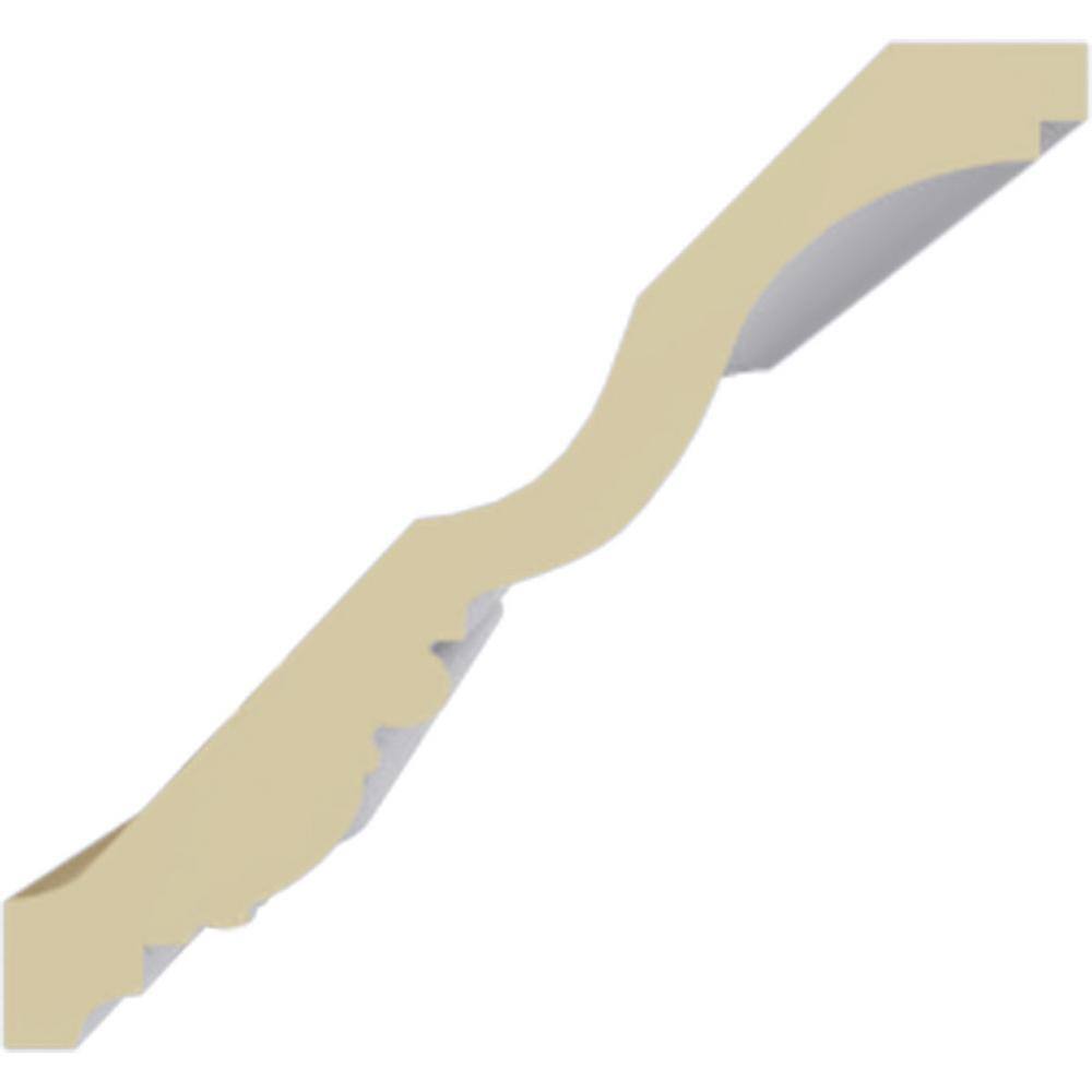 Primed White Geometric Polyurethane Crown Moulding Sample