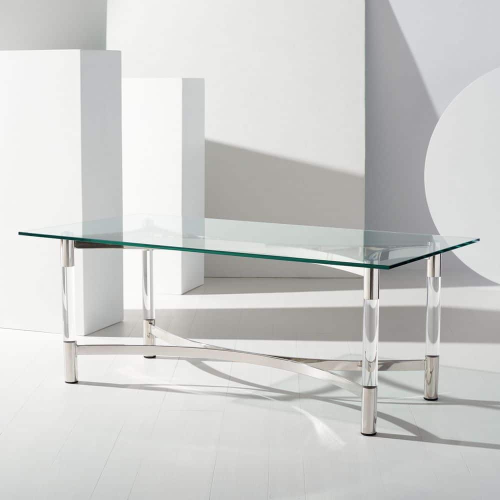 Letty 24 in. Silver Rectangle Acrylic Coffee Table price history on PriceWatchPro