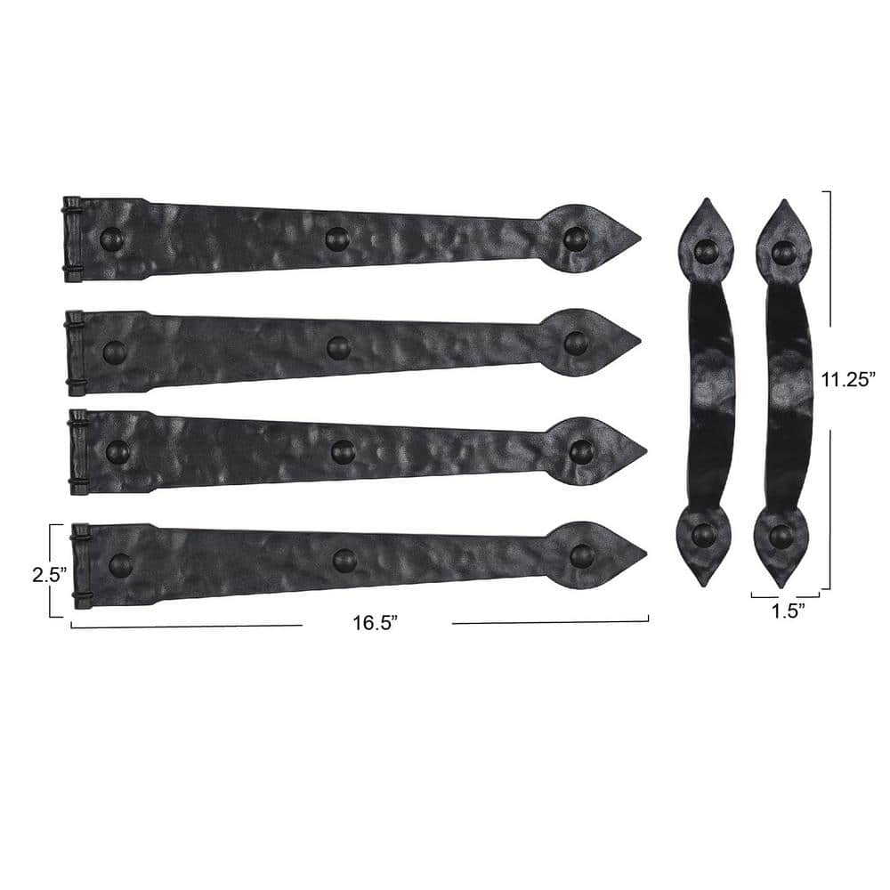Black Magnetic Carriage House Garage Door Accents Set