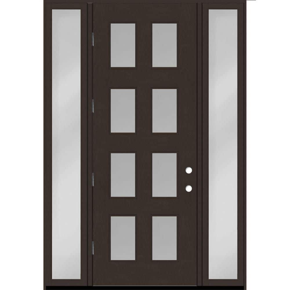 Regency 60 in. x 96 in. 8L Modern Clear Glass RHOS Hickory Stain Fiberglass Prehung Front Door w/Clear10in. SLs 6-9/16 price history on PriceWatchPro